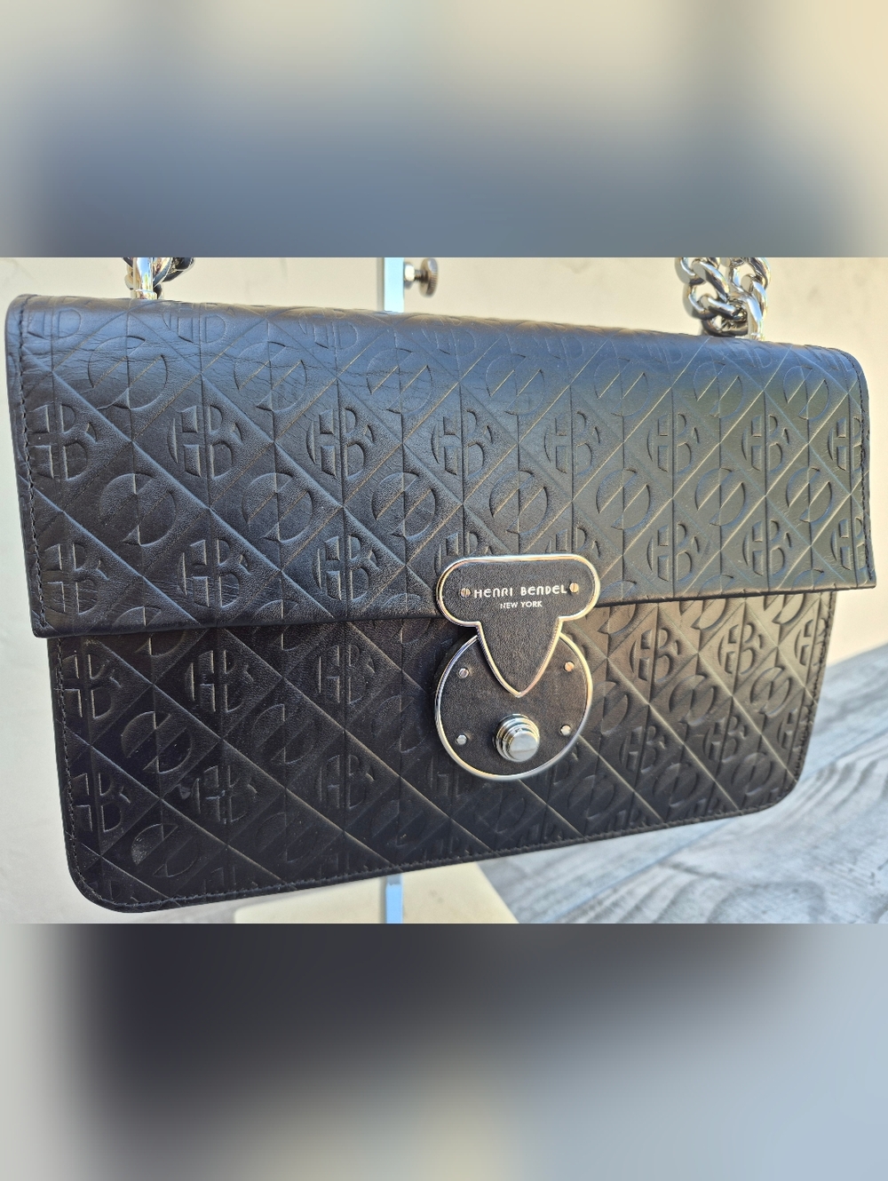 Henri Bendel Warren Street Black Leather Crossbody Shoulder Bag NWOT - Picture 4 of 16